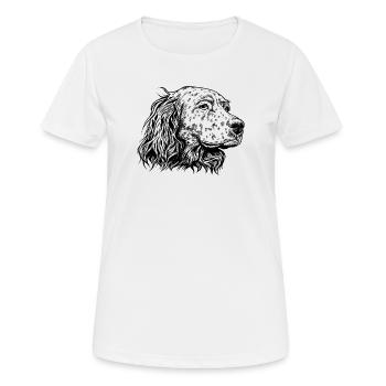 English Setter Portrait s - Frauen T-Shirt atmungsaktiv - Weiß - Vorne - AI Model Female 172 dark (172cm)