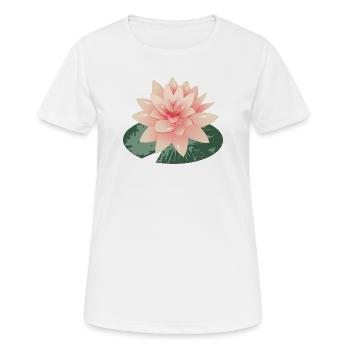 Beau nénuphar avec pétale de nénuphar vert - T-shirt respirant Femme - blanc - Devant - AI Model Female 172 dark (172cm)