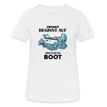 Boote Motorboot - Frauen T-Shirt atmungsaktiv - Weiß - Vorne - AI Model Female 172 dark (172cm)