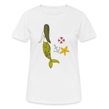 Heure avancée de Mermaid - T-shirt respirant Femme - blanc - Devant - AI Model Female 172 dark (172cm)