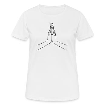 Greetings namaste, Namasté greeting - Women's Breathable T-Shirt - white - Front - AI Model Female 172 dark (172cm)