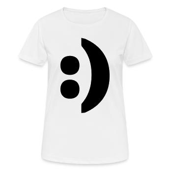 Colon quotation mark smiley - Women's Breathable T-Shirt - white - Front - AI Model Female 172 dark (172cm)