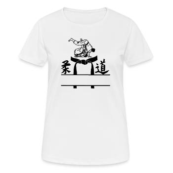 OBI Band Judo - Frauen T-Shirt atmungsaktiv - Weiß - Vorne - AI Model Female 172 dark (172cm)