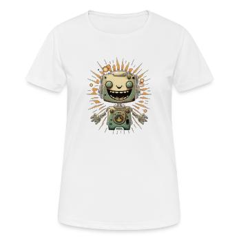 Sunburst Roboter Grinsen - Frauen T-Shirt atmungsaktiv - Weiß - Vorne - AI Model Female 172 dark (172cm)