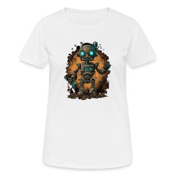 Netter kleiner Roboter - Frauen T-Shirt atmungsaktiv - Weiß - Vorne - AI Model Female 172 dark (172cm)