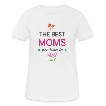 Die besten Mütter werden im Mai geboren - Frauen T-Shirt atmungsaktiv - Weiß - Vorne - AI Model Female 172 dark (172cm)