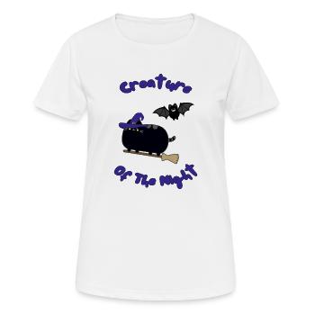Kreatur der Nacht Katzen Hexe - Frauen T-Shirt atmungsaktiv - Weiß - Vorne - AI Model Female 172 dark (172cm)