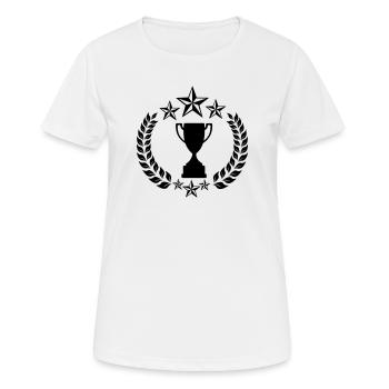 Laurel wreath with cup and stars - Women's Breathable T-Shirt - white - Front - AI Model Female 172 dark (172cm)