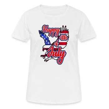 Happy 4th of July - Independence Day - Frauen T-Shirt atmungsaktiv - Weiß - Vorne - AI Model Female 172 dark (172cm)