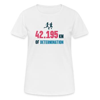 Marathon - 42 195 km de détermination - T-shirt respirant Femme - blanc - Devant - AI Model Female 172 dark (172cm)