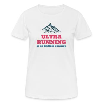Ultra-Laufen ist eine endlose Reise - Frauen T-Shirt atmungsaktiv - Weiß - Vorne - AI Model Female 172 dark (172cm)