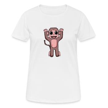 Motif singe pour enfants - T-shirt respirant Femme - blanc - Devant - AI Model Female 172 dark (172cm)
