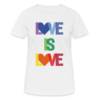 Pride Month - Liebe ist Liebe - Frauen T-Shirt atmungsaktiv - Weiß - Vorne - AI Model Female 172 dark (172cm)