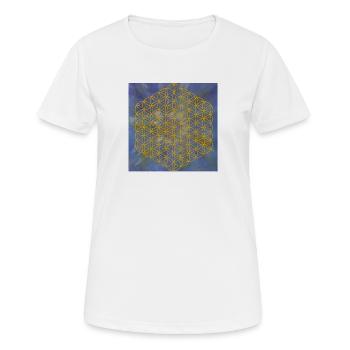 Fleur de Vie - 5ème Dimension « Archange Michael » - T-shirt respirant Femme - blanc - Devant - AI Model Female 172 dark (172cm)