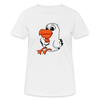 Famille de mouettes - mouette avec bébé - T-shirt respirant Femme - blanc - Devant - AI Model Female 172 dark (172cm)