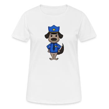 Police Dog Policeman - Women's Breathable T-Shirt - white - Front - AI Model Female 172 dark (172cm)