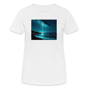 Eau Nuit Bleu Lumière Jouer Mer - T-shirt respirant Femme - blanc - Devant - AI Model Female 172 dark (172cm)
