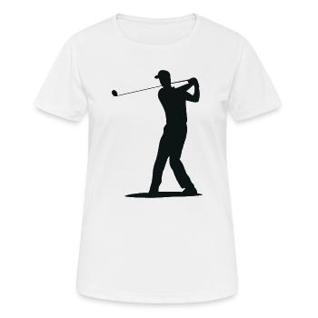 Golfer Abschlag Silhouette - Herren Design - Frauen T-Shirt atmungsaktiv - Weiß - Vorne - AI Model Female 172 dark (172cm)