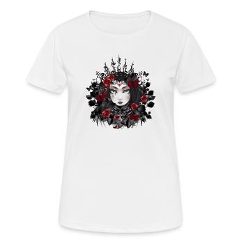 viktorianisches Gothic Königin mit Krone und Rosen - Frauen T-Shirt atmungsaktiv - Weiß - Vorne - AI Model Female 172 dark (172cm)