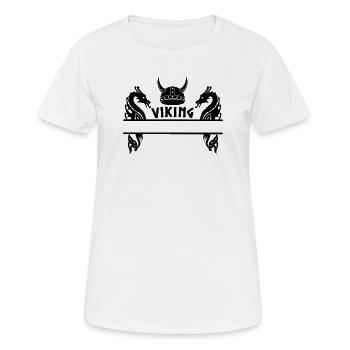 Namensschild des Wikingerdrachenhelms - Frauen T-Shirt atmungsaktiv - Weiß - Vorne - AI Model Female 172 dark (172cm)