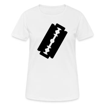 Lame de rasoir logo. - T-shirt respirant Femme - blanc - Devant - AI Model Female 172 dark (172cm)
