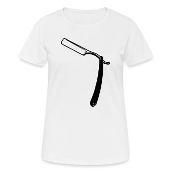 Razor open transparent shadow image - Women's Breathable T-Shirt - white - Front - AI Model Female 172 dark (172cm)