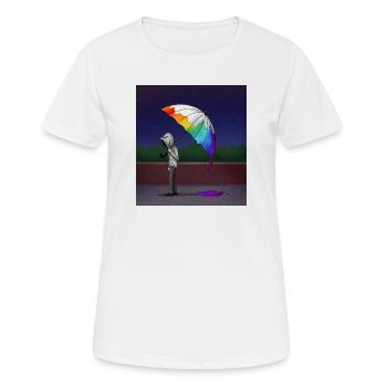 Mélancolie du parapluie arc-en-ciel - T-shirt respirant Femme - blanc - Devant - AI Model Female 172 dark (172cm)