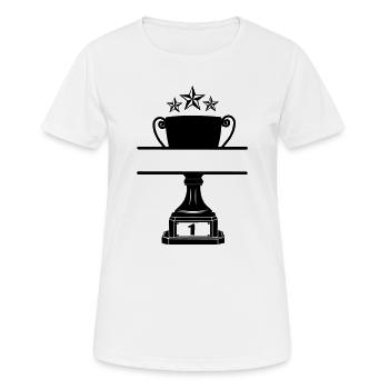 Cup with cutout for name - Women's Breathable T-Shirt - white - Front - AI Model Female 172 dark (172cm)