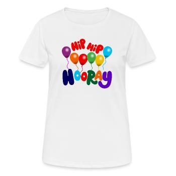 Party Hip, hip hooray - Women's Breathable T-Shirt - white - Front - AI Model Female 172 dark (172cm)