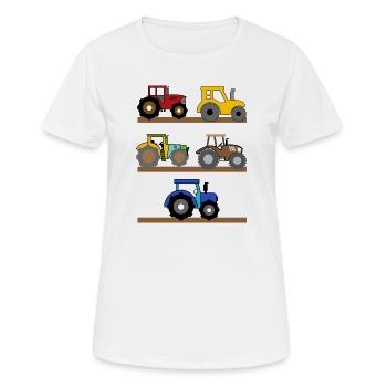 Landmaschinen Traktor Biobauer Bauer Landleben - Frauen T-Shirt atmungsaktiv - Weiß - Vorne - AI Model Female 172 dark (172cm)