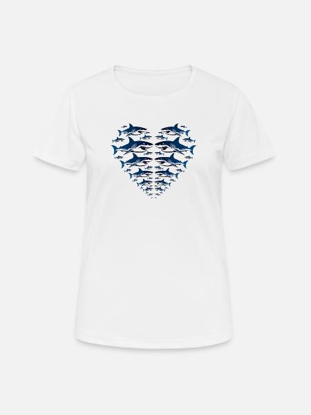 Shark Heart - Women's Breathable T-Shirt - white