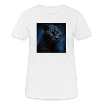 La Panthère de Minuit dans la Brume Bleue - T-shirt respirant Femme - blanc - Devant - AI Model Female 172 dark (172cm)