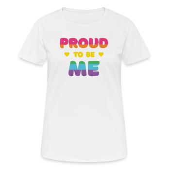 LGBTQ+ Fierté d’être moi - Mois de la fierté - T-shirt respirant Femme - blanc - Devant - AI Model Female 172 dark (172cm)