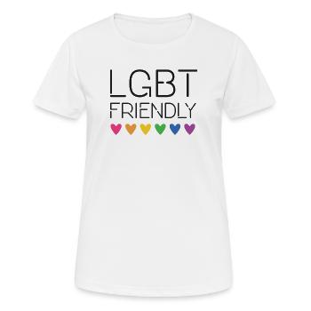 LGBT-freundlich - Frauen T-Shirt atmungsaktiv - Weiß - Vorne - AI Model Female 172 dark (172cm)