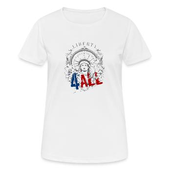 4 juillet - Jour de l’indépendance. Aimez-vous la liberté? - T-shirt respirant Femme - blanc - Devant - AI Model Female 172 dark (172cm)
