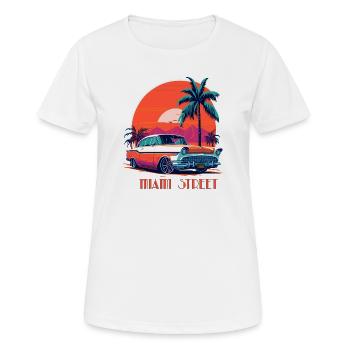 MIAMI STREET - Frauen T-Shirt atmungsaktiv - Weiß - Vorne - AI Model Female 172 dark (172cm)