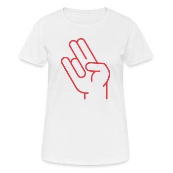 Shocker Hand Tuning Two dans le rose en puanteur - T-shirt respirant Femme - blanc - Devant - AI Model Female 172 dark (172cm)