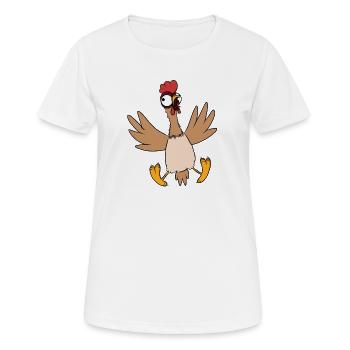 Huhn - Frauen T-Shirt atmungsaktiv - Weiß - Vorne - AI Model Female 172 dark (172cm)