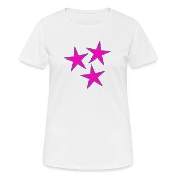 ETOILE. ETOILES. STAR. FÊTE. ANNIVERSAIRE. NOËL - T-shirt respirant Femme - blanc - Devant - AI Model Female 172 dark (172cm)