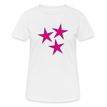 ETOILE. ETOILES. STAR. FÊTE. ANNIVERSAIRE. NOËL - T-shirt respirant Femme - blanc - Devant - AI Model Female 172 dark (172cm)