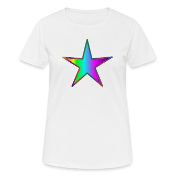 ETOILE. ETOILES. STAR. FÊTE. ANNIVERSAIRE. NOËL - T-shirt respirant Femme - blanc - Devant - AI Model Female 172 dark (172cm)