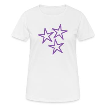 ETOILE. ETOILES. STAR. FÊTE. ANNIVERSAIRE. NOËL. - T-shirt respirant Femme - blanc - Devant - AI Model Female 172 dark (172cm)