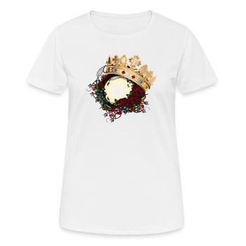timeless roses Art Nouveau ornament with crown - Women's Breathable T-Shirt - white - Front - AI Model Female 172 dark (172cm)