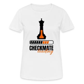 Échec et mat Chargement de la reine et du pion - T-shirt respirant Femme - blanc - Devant - AI Model Female 172 dark (172cm)