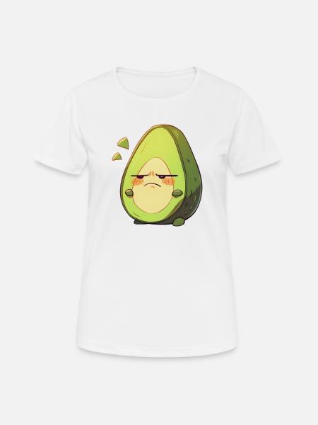 Angry Avocado Cartoon Design - Women's Breathable T-Shirt - white