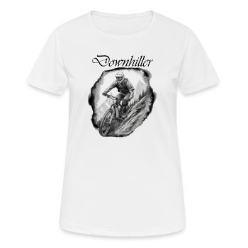 Downhiller - Frauen T-Shirt atmungsaktiv - Weiß - Vorne - AI Model Female 172 dark (172cm)