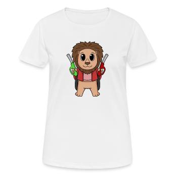 Préposé à la station-service Löwe station-service - T-shirt respirant Femme - blanc - Devant - AI Model Female 172 dark (172cm)