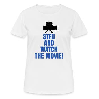 Movies Theater Streaming Statement Camera - Women's Breathable T-Shirt - white - Front - AI Model Female 172 dark (172cm)