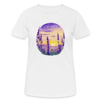 Champ de lavande - T-shirt respirant Femme - blanc - Devant - AI Model Female 172 dark (172cm)
