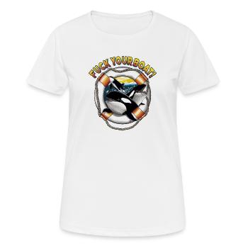 Orca im Rettungsring - Frauen T-Shirt atmungsaktiv - Weiß - Vorne - AI Model Female 172 dark (172cm)